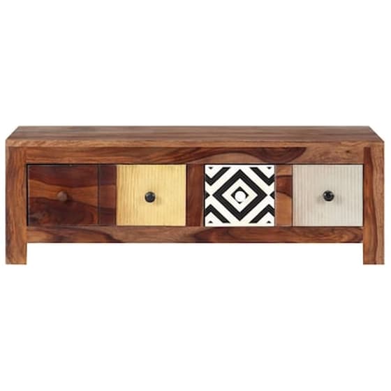 Τραπεζάκι Σαλονιού VidaXL από Μασίφ Ξύλο Sheesham 90x50x30cm - Πολύχρωμο image 3