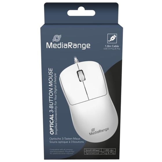 Mediarange MROS255 Ενσύρματο Ποντίκι - Λευκό image 2