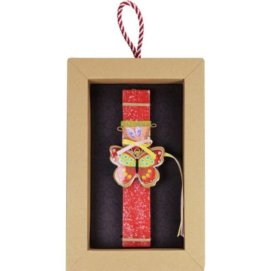 Λαμπάδα&nbsp;Synchronia&nbsp;Πεταλούδα&nbsp;Φλοράλ&nbsp;Μικρή&nbsp;Κόκκινο image 1