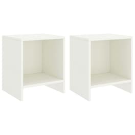 Κομοδίνο Vidaxl Από Μασίφ Ξύλο Πεύκου 2τμχ 35x30x40 cm - Λευκό