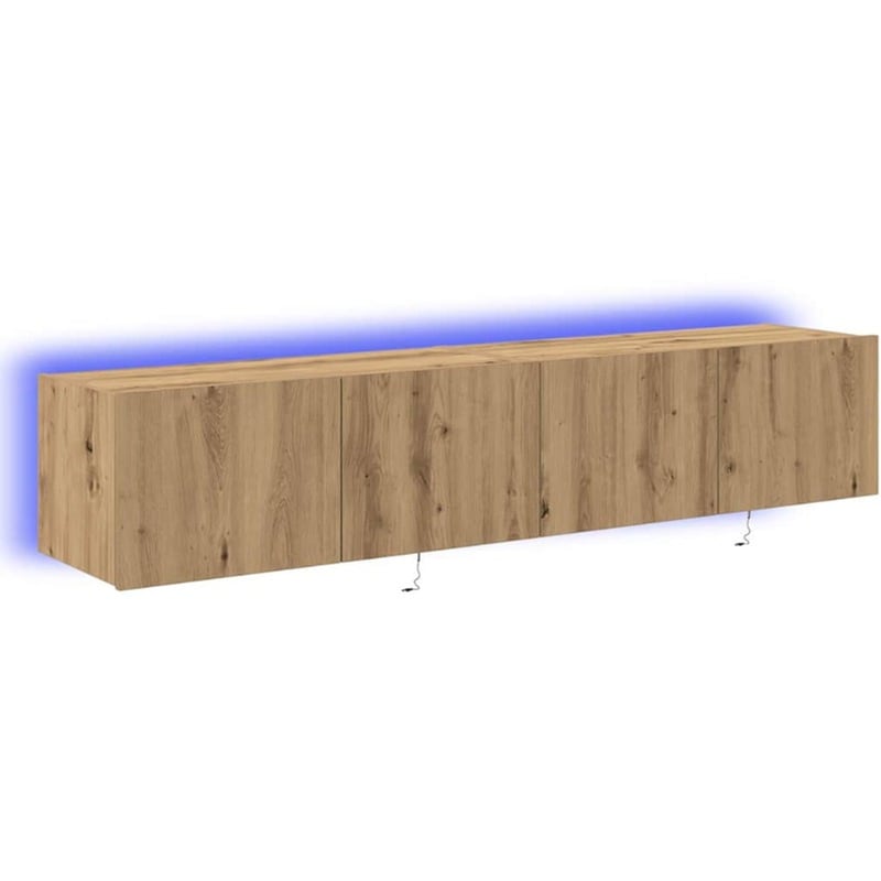 Έπιπλο Τηλεόρασης VidaXL Επιτοίχιο με LED 2 τμχ 80 x 35 x 31 cm - Artisan Δρυς