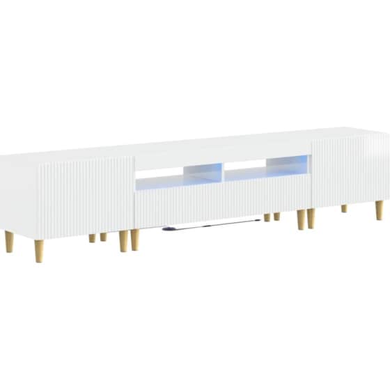 Έπιπλο Τηλεόρασης VidaXL ARNHEM με LED 3 τμχ 198 x 35 x 43 cm - Λευκό image 0