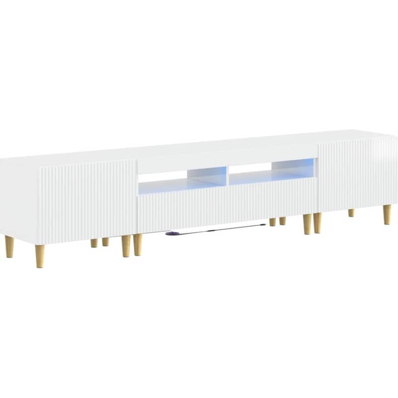 Έπιπλο Τηλεόρασης VidaXL ARNHEM με LED 3 τμχ 198 x 35 x 43 cm - Λευκό