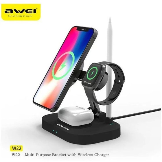 Βάση Φόρτισης Awei W22 15W - Μαύρο image 1