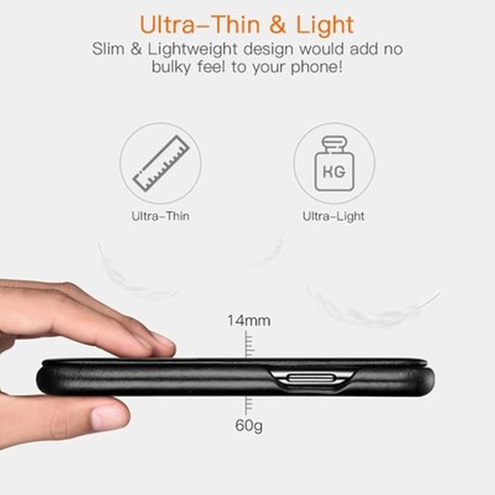Θήκη Apple iPhone 11 - Icarer Side-open Vintage Series - Black image 2