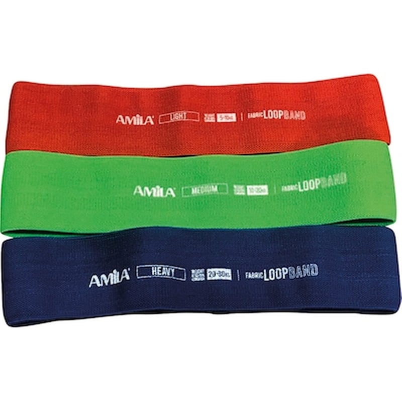AMILA Σετ Λάστιχα Γυμναστικής Amila Fabric Loopband 88292 Μέτρια