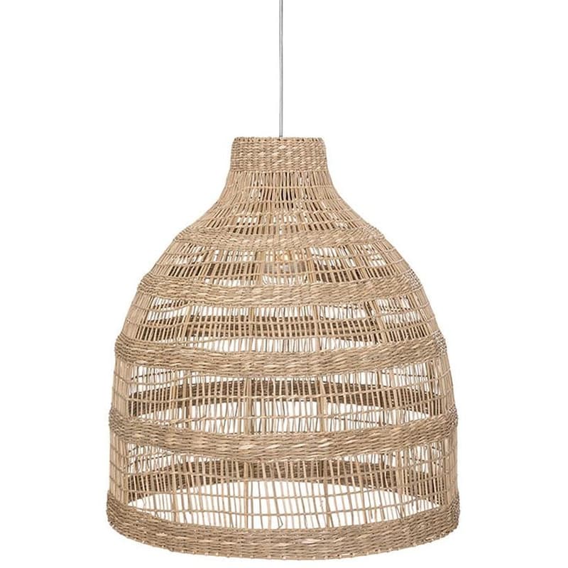 SPITISHOP Φωτιστικό Οροφής Μονόφωτο Spitishop A-s Seav Ψάθινο - Μπεζ