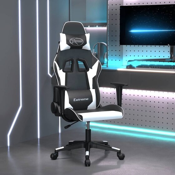 Καρέκλα Gaming VIDAXL 3143692 με Ρυθμιζόμενα Μπράτσα από Τεχνητό Δέρμα - Μαύρο image 9