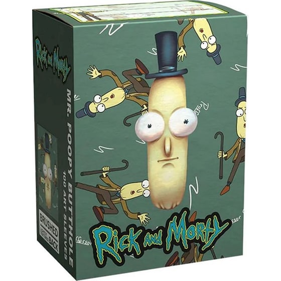 Classic Brushed Art Rick & Morty Dragon Shield License Standard Size Sleeves - Mr. Poopy Butthole(100 Sleeves) image 0
