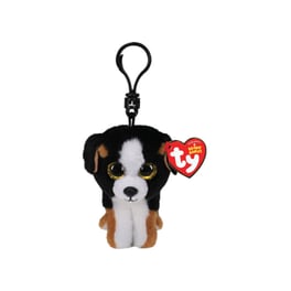 Λούτρινο TY Κλιπ Beanie Babies Roscoe Σκύλος Λευκό/Καφέ (8.5cm)