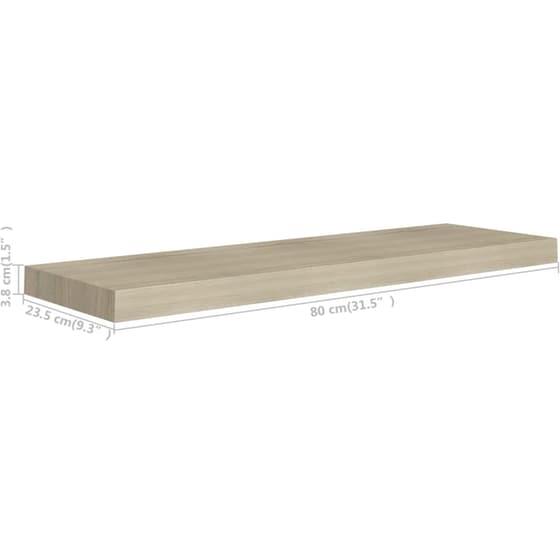 Ράφι Τοίχου VidaXL από MDF 80x23.5x3,8 cm - Δρυς/Φυσικό image 6