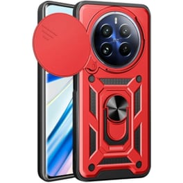 Ανθεκτική Θήκη Με Κάλυμμα Για Την Κάμερα Και Μεταλλικό Ring Holder - Realme 12 Pro / 12 Pro Plus - Bodycell Armor Slide - Red (5206015074653)