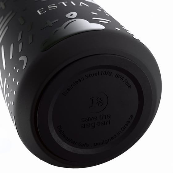 Μπουκάλι Θερμός Estia Lens Save The Aegean Noir Echo με Καλαμάκι 360 ml image 4