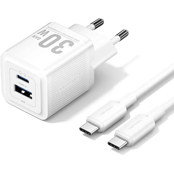 Σετ Φόρτισης Vention USB-A, USB-C 30 W - Λευκό image 0