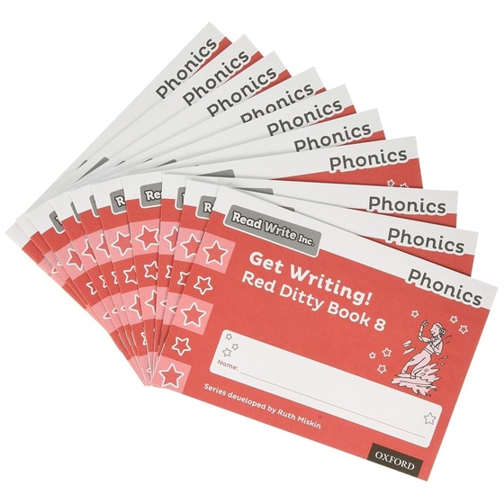 Read Write Inc. Phonics: Get Writing! Red Ditty Book 8 Pack of 10 image 0
