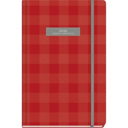 Ημερολόγιο Ημερήσιο 2026 The Writing Fields Plaid 12Μ Κόκκινο