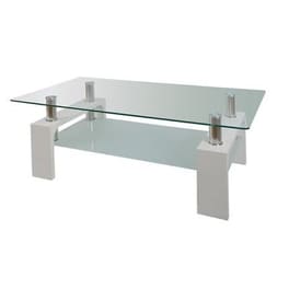 Τραπεζάκι Σαλονιού Woodwell από Γυαλί 110x60x45cm - Λευκό
