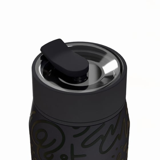 Μπουκάλι Θερμός Estia Lens Save The Aegean Noir Echo με Καλαμάκι 360 ml image 3