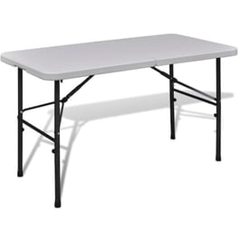 Vidaxl Τραπέζι Βαλίτσα Πτυσσόμενο Κήπου Λευκό 122 Cm