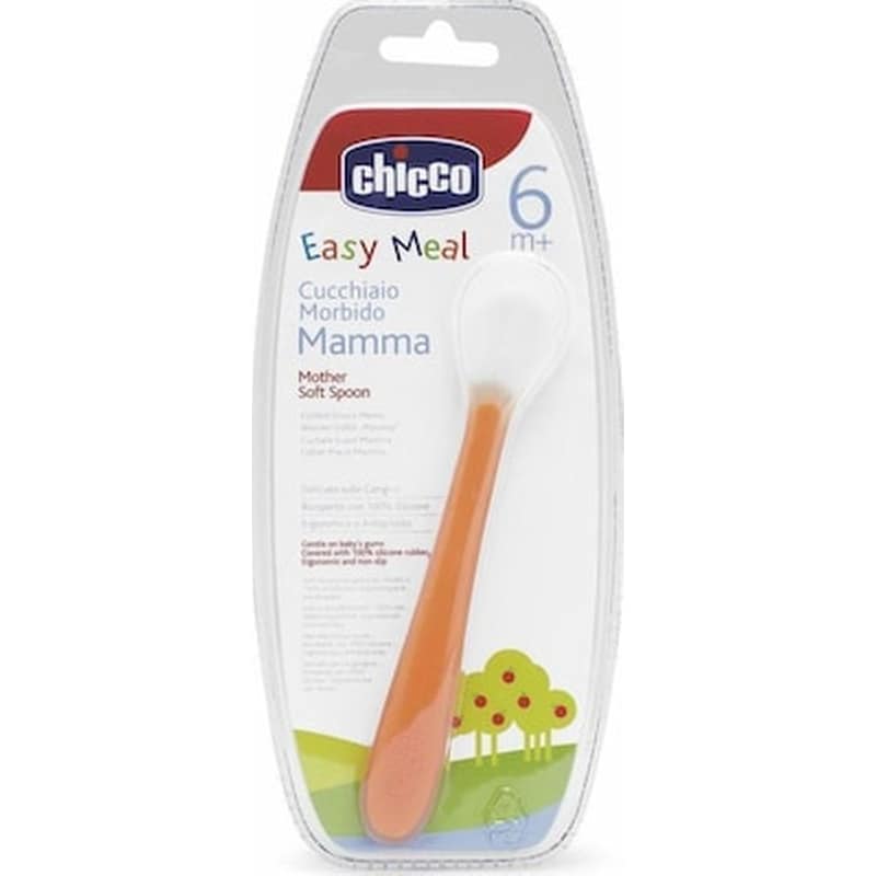 CHICCO Chicco Soft Silicone Spoon 6m+, Kουτάλι Σιλικόνης Κατάλληλο Για Βρέφη Μετά Τους 6 Μήνες