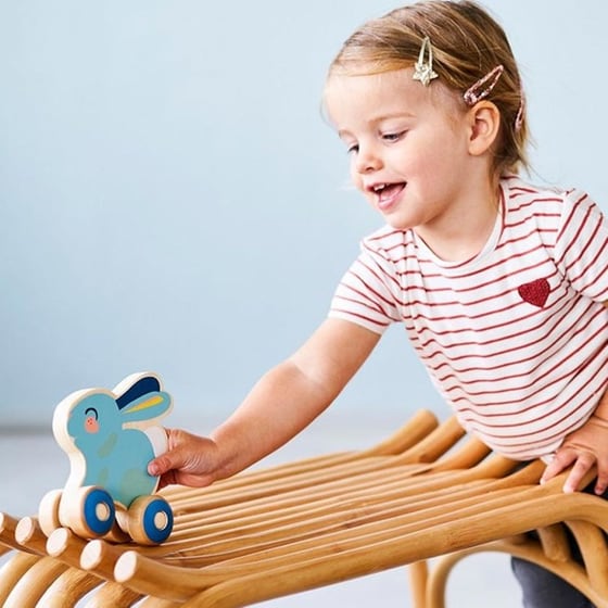 Ξύλινο Παιχνίδι Τρεχαλίτσα Petit Monkey Κουνελάκι image 2