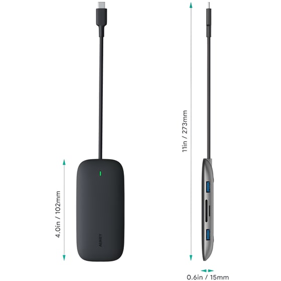Docking Station Aukey CB-C71 8-Port USB 3.0 συμβατό με USB-C image 5