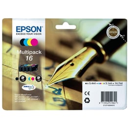 Epson 16 Κυανό / Ματζέντα / Κίτρινο / Μαύρο Πακέτο 4 Μελανιών Εκτυπωτή C13T16264010
