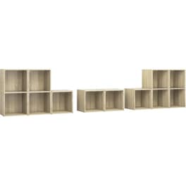 Έπιπλο Τηλεόρασης VidaXL Μοριοσανίδα 8 Τμχ 72x35x36.5cm - Μπεζ
