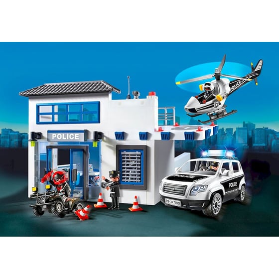 PLAYMOBIL® Action Heroes Αστυνομικό τμήμα με περιπολικό και ελικόπτερο (71602) image 1