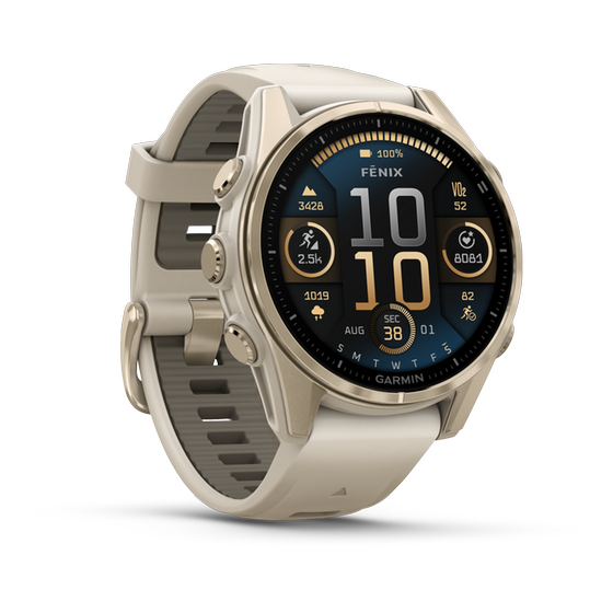 Smartwatch Garmin Fenix 8 43mm - Sapphire, Soft Gold with Fog Gray/Dark Sandstone Silicone Band image 5