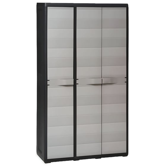 Ντουλάπα VidaXL Τρίφυλλη Πλαστική 97x38x171 cm - Γκρι/Μαύρη image 0