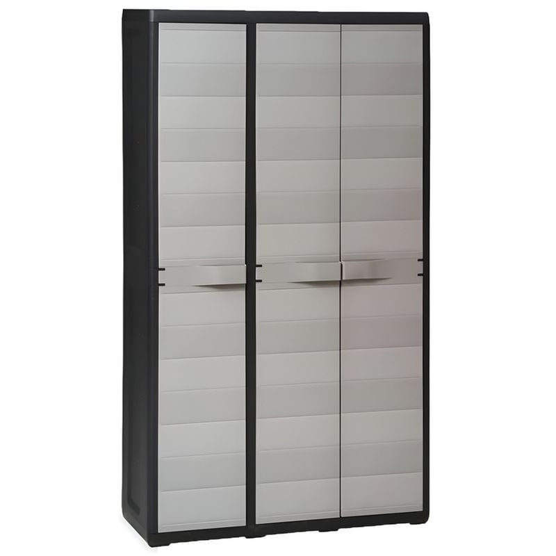 VIDAXL Ντουλάπα VidaXL Τρίφυλλη Πλαστική 97x38x171 cm - Γκρι/Μαύρη