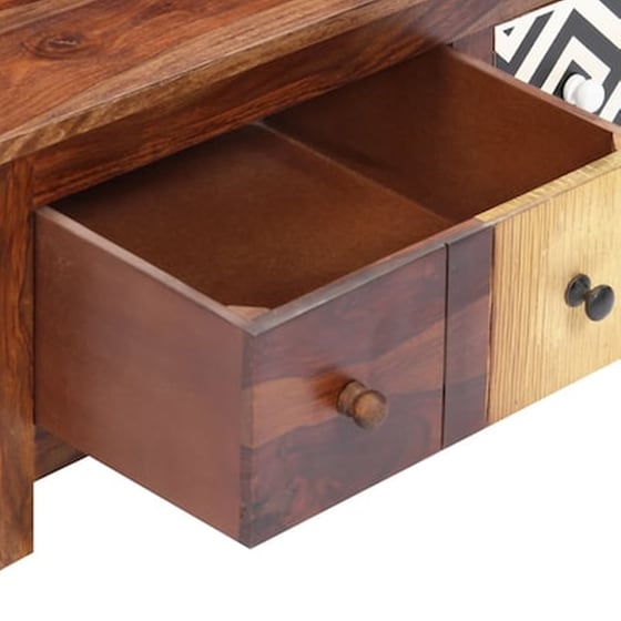 Τραπεζάκι Σαλονιού VidaXL από Μασίφ Ξύλο Sheesham 90x50x30cm - Πολύχρωμο image 4