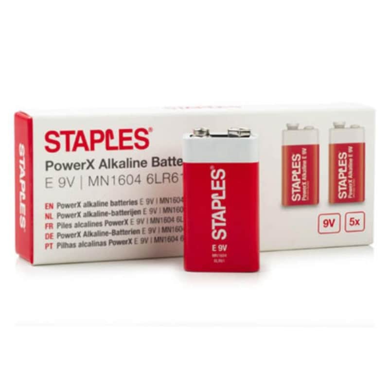 Staples PowerX 6LR61 9V Μπαταρίες E-Block 5τμχ (390683) (STP390683)
