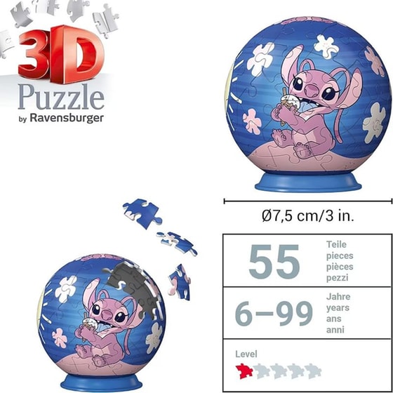 3D Παζλ Ravensburger Disney Stitch (55 Κομμάτια) 3 Σχέδια 1 Τμχ - Τυχαία Επιλογή Σχεδίου image 10