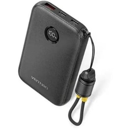 Powerbank Vention FKAB0-C-TY με ενσωματωμένο καλώδιο USB-C 10.000mAh 22.5W - Black