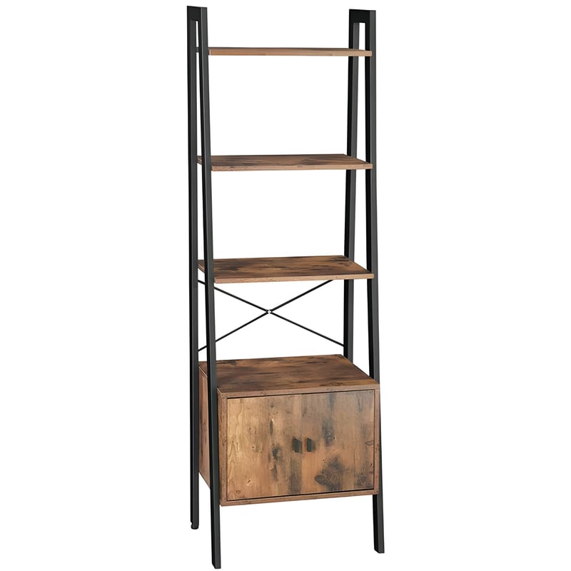 VASAGLE Βιβλιοθήκη Ραφιέρα Vasagle Μεταλλική 56x173 cm - Μαύρο/ Καφέ