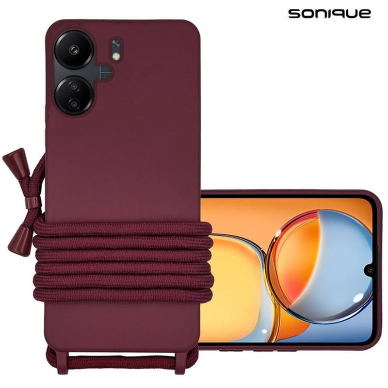 Θήκη Xiaomi Redmi 13C 4G - Sonique Με Κορδόνι Carryhang - Μπορντό SONIQUE