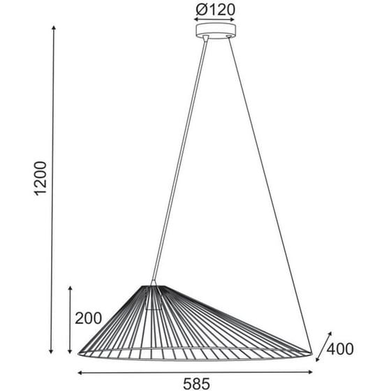 Φωτιστικό Οροφής Μονόφωτο Aca Cappello από Μέταλλο 58.5x40x20-120 cm - Χρυσό image 1