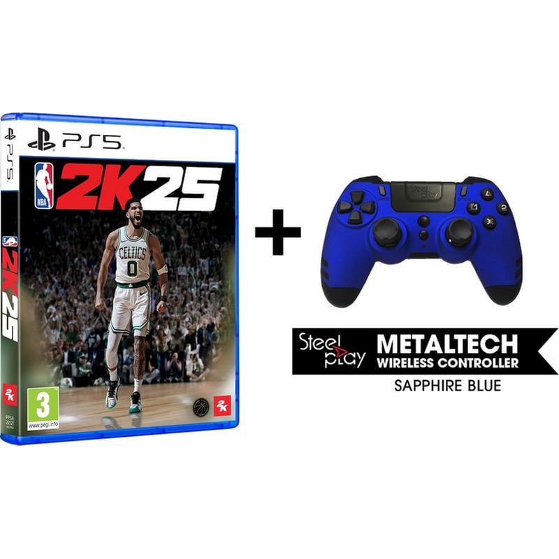 STEELPLAY Ασύρματο Χειριστήριο PS5 Steelpaly Μπλε NBA 2K25