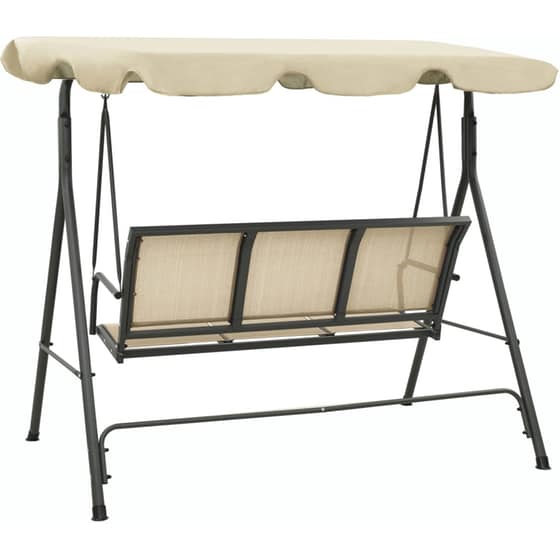 Κούνια Κήπου VidaXL με Σκίαστρο από Ατσάλι 170x118x153 cm - Ανθρακί/Χρώμα της Άμμου image 5