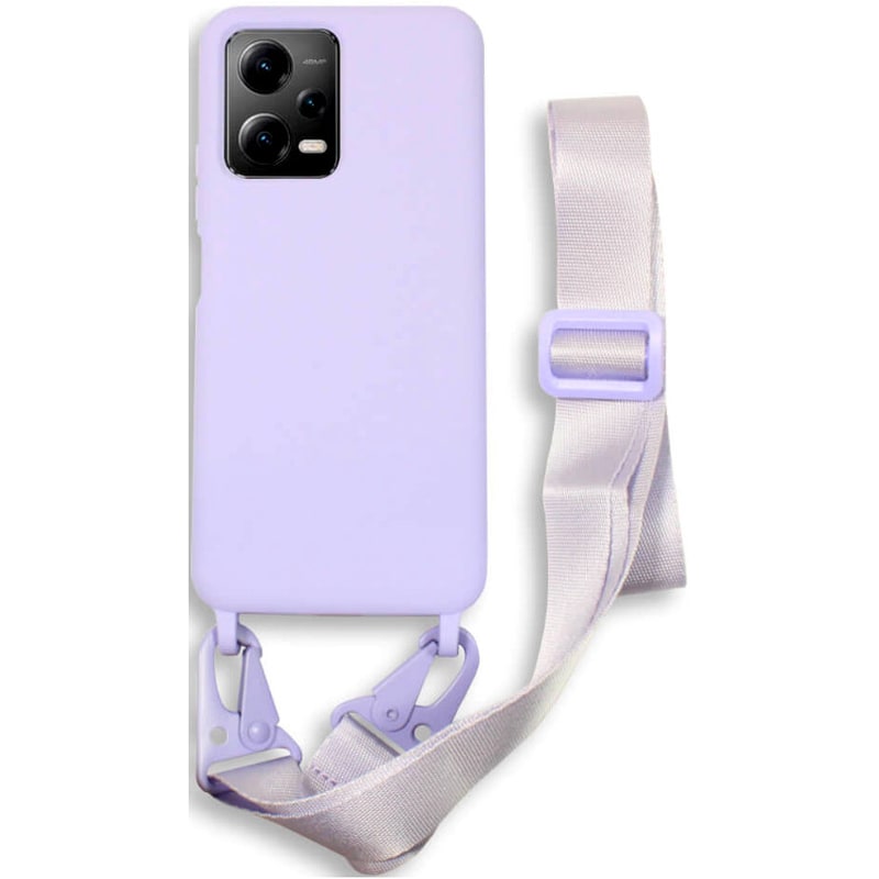 BODYCELL Θήκη Xiaomi Redmi Note 12 5G/Poco X5 - Bodycell Θήκη Σιλικόνης με Λουράκι Λαιμού - Violet