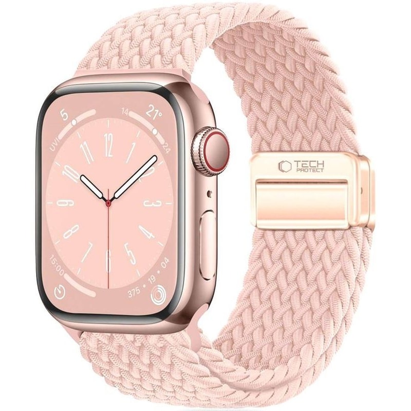 TECH-PROTECT Λουράκι Apple Watch Se/10/9/8/7/6/5/4 (42/41/40mm) - Tech-protect Nylonmag Ελαστικό - Dusty Rose (5906302312856)