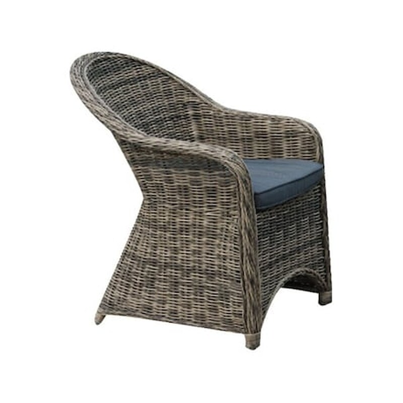 Πολυθρονα Grey Brown Φ5mm Round Wicker Πλάτος:60cm X Βάθος:72cm X Ύψος:85cm WOODWELL