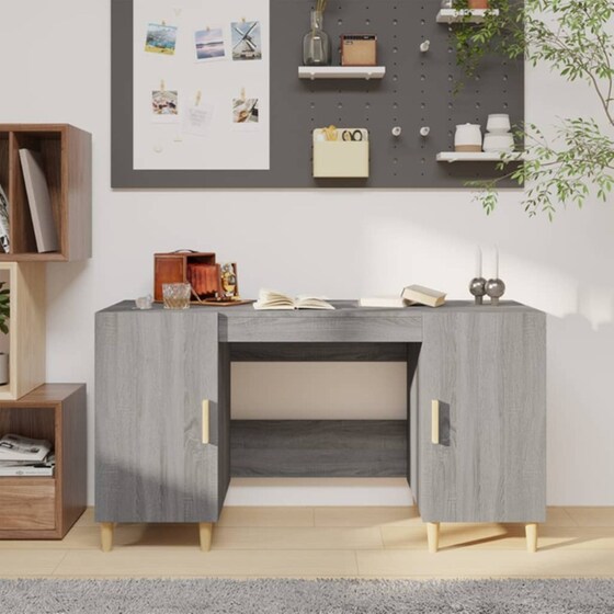 Γραφείο VidaXL από Επεξεργασμένο Ξύλο 140x50x75 cm - Γκρι Sonoma image 2
