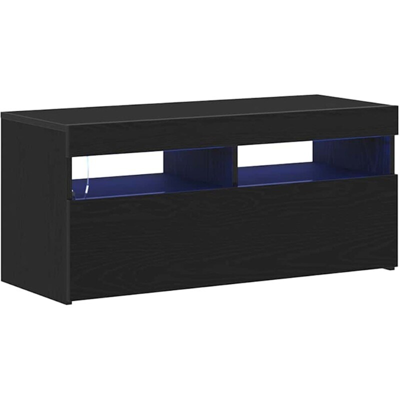 Έπιπλο Τηλεόρασης VidaXL με LED 90 x 35 x 40 cm - Μαύρη Οξιά