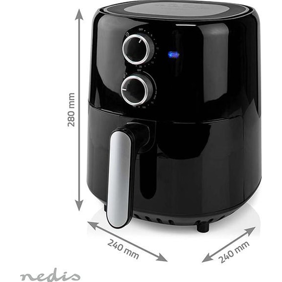 NEDIS KAAF130BK με Αποσπώμενο Κάδο 1500 W 3 L Μαύρο Φριτέζα Αέρος image 5