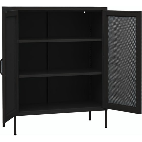 Ντουλάπι Γραφείου VidaXL από Ατσάλι 80x35x101.5 cm - Μαύρο image 3