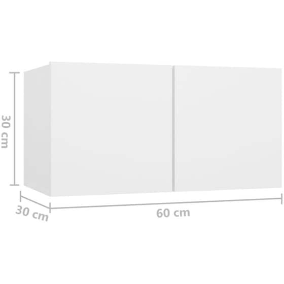 Έπιπλο Τηλεόρασης VidaXL Μοριοσανίδα 2 Τμχ 60x30x30cm - Λευκό image 8