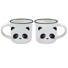 Σετ Κούπες Espresso Legami Panda 2τμχ από Πορσελάνη 50 ml - Λευκό